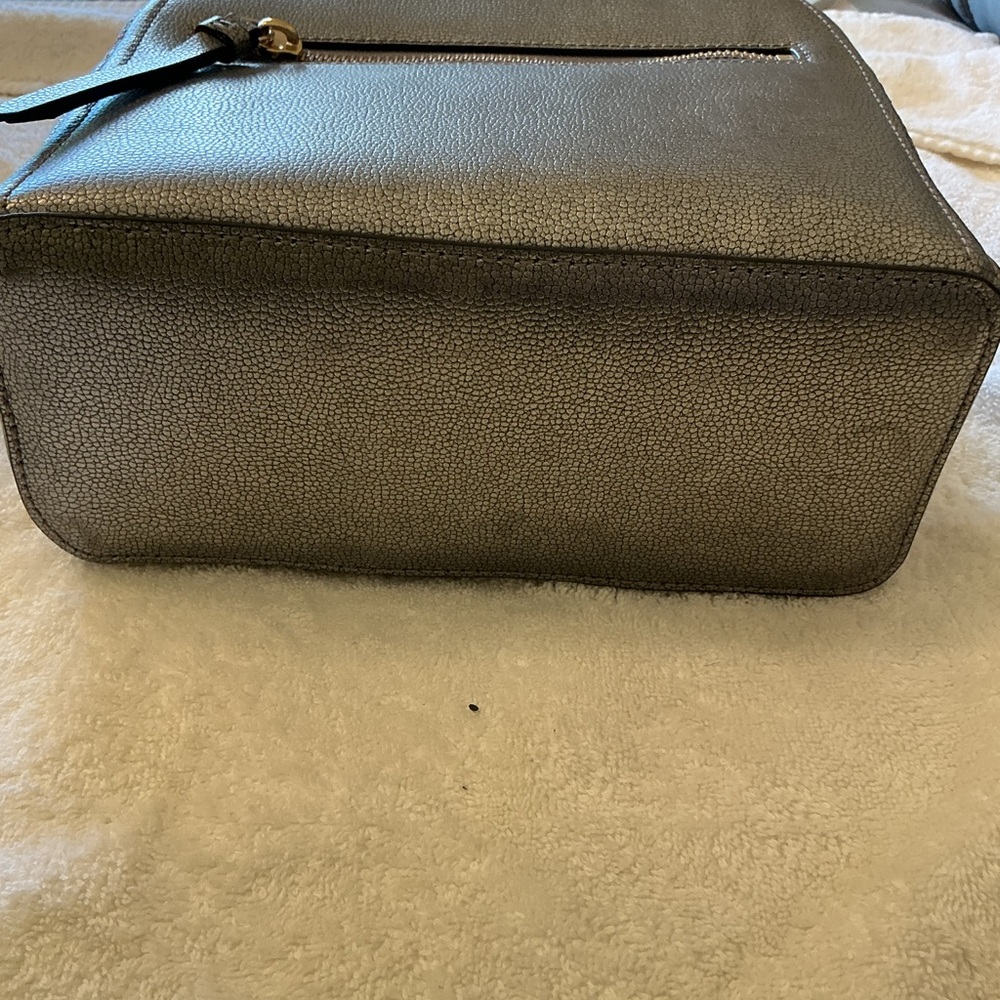 kate spade Metallic Silver Pebbled Leather Backpack - Picture 2 of 5